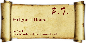 Pulger Tiborc névjegykártya
